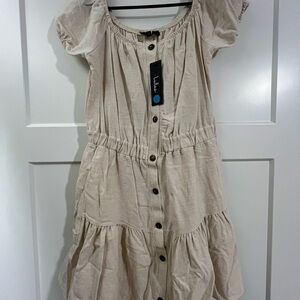 Lulu's Cream Midi Dress